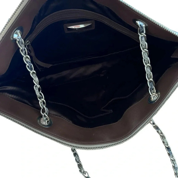 DKNY Python Golden Leather Shoulder Purse Bag Crossbody Snakeskin Chain NEW - Picture 10 of 11